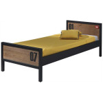 Paris Prix Lit Enfant Avec Tiroir "Alex" 90x200cm Marron & Noir