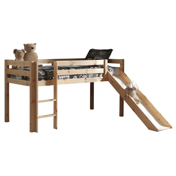 Paris Prix Lit Enfant Avec Toboggan "Pino" 90x200cm Naturel