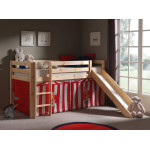 Paris Prix Lit Enfant Avec Toboggan "Pino Cirque" 90x200cm Naturel