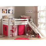 Paris Prix Lit Enfant Avec Toboggan "Pino Flower" 90x200cm Blanc