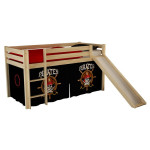 paris prix Lit Enfant Avec Toboggan "Pino Pirates II" 90x200cm Naturel