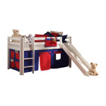 paris prix Lit Enfant Avec Toboggan "Pino Rouge" 90x200cm Blanc