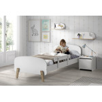 Paris Prix Lit Enfant & Barrière De Sécurité "Kiddy" 90x200cm Blanc