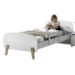 paris prix Lit Enfant & Barrière de Sécurité "Kiddy" 90x200cm Blanc