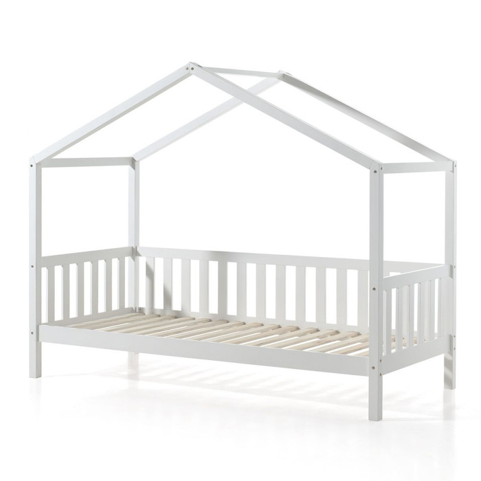 Paris Prix Lit Enfant Cabane & Barrière "Dallas II" 90x200cm Blanc