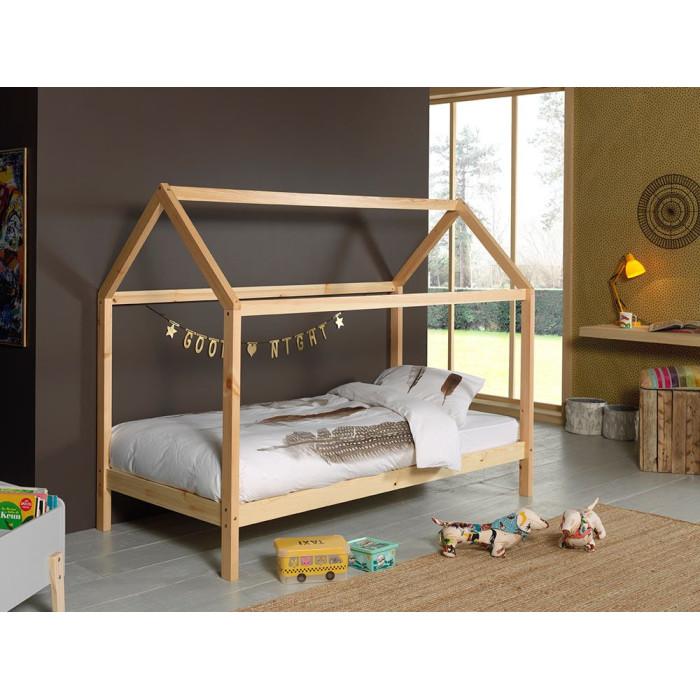 Paris Prix Lit Enfant Cabane "Dallas" 90x200cm Naturel
