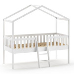 paris prix Lit Enfant Cabane & Échelle "Dallas" 90x200cm Blanc