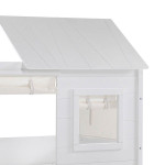 Paris Prix Lit Enfant Cabane & Rideaux "Charlotte" 90x200cm Blanc