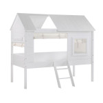 paris prix Lit Enfant Cabane & Rideaux "Charlotte" 90x200cm Blanc