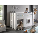 Paris Prix Lit Enfant Cabane & Rideaux "Noah" 90x200cm Blanc