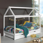 paris prix Lit Enfant Cabane & Tiroir "Dallas" 90x200cm Blanc