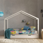 paris prix Lit Enfant Cabane & Tiroir "Dallas II" 90x200cm Blanc