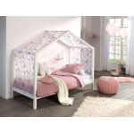 Paris Prix Lit Enfant Cabane & Voile "Dallas II" 90x200cm Blanc