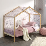 paris prix Lit Enfant Cabane & Voile "Dallas II" 90x200cm Naturel
