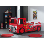 Paris Prix Lit Enfant "Camion De Pompier" 90x200cm Rouge