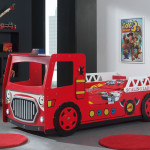Paris Prix Lit Enfant "Camion De Pompier" 90x200cm Rouge