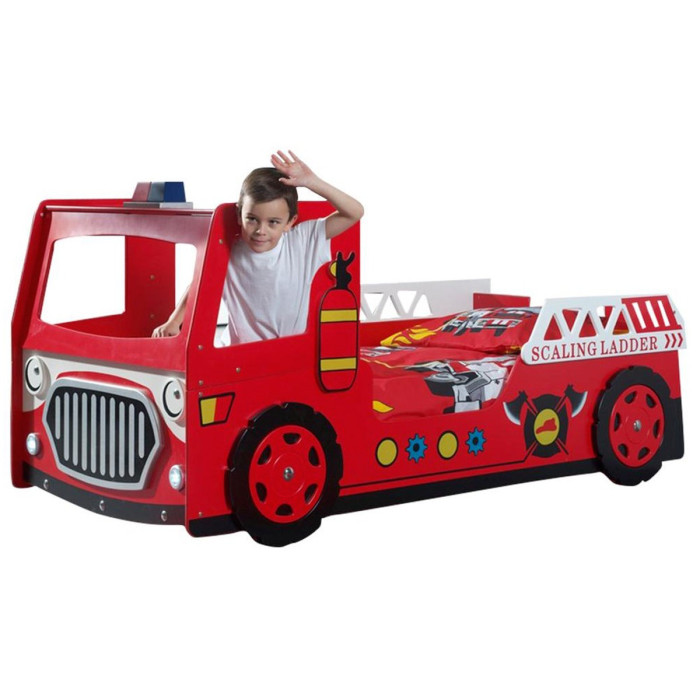 Paris Prix Lit Enfant "Camion De Pompier" 90x200cm Rouge