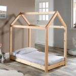 Paris Prix Lit Enfant Design "Cabane" 70x140cm Naturel