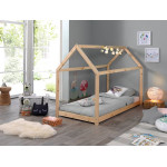 Paris Prix Lit Enfant Design "Cabane" 90x200cm Naturel