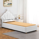 Paris Prix Lit Enfant Design "Coquillage" 90x190cm Blanc