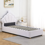 Paris Prix Lit Enfant Design "Coquillage" 90x190cm Blanc