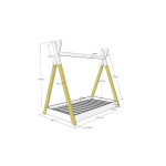 Paris Prix Lit Enfant Design & Matelas "Tipi" 70x140cm Blanc