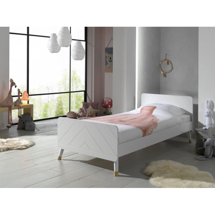 Paris Prix Lit Enfant En Bois Massif "Billy" 90x200cm Blanc