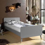 Paris Prix Lit Enfant En Bois Massif "Billy" 90x200cm Gris