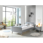 Paris Prix Lit Enfant En Bois Massif "Billy" 90x200cm Gris