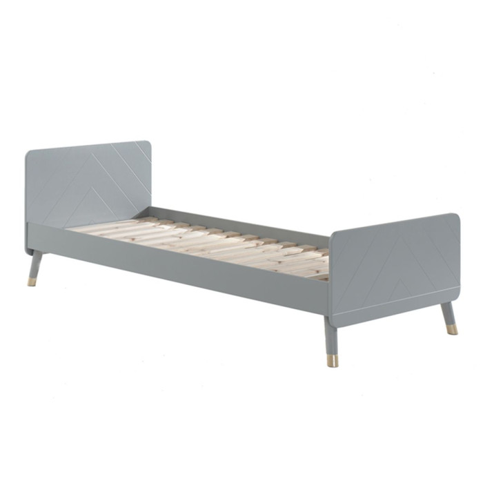 Paris Prix Lit Enfant En Bois Massif "Billy" 90x200cm Gris