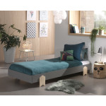 Paris Prix Lit Enfant En Bois "Modulo Arrow" 90x200cm Gris