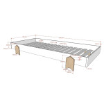 Paris Prix Lit Enfant En Bois "Modulo Arrow" 90x200cm Gris