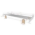 Paris Prix Lit Enfant En Bois "Modulo Arrow II" 90x200cm Blanc