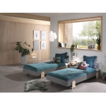 Paris Prix Lit Enfant En Bois "Modulo Arrow II" 90x200cm Gris