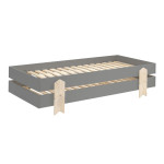 paris prix Lit Enfant en Bois "Modulo Arrow II" 90x200cm Gris