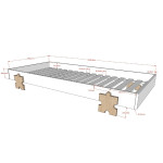 Paris Prix Lit Enfant En Bois "Modulo Puzzle" 90x200cm Gris