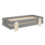 paris prix Lit Enfant en Bois "Modulo Puzzle II" 90x200cm Gris