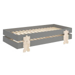 Paris Prix Lit Enfant En Bois "Modulo Puzzle IV" 90x200cm Gris