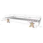 Paris Prix Lit Enfant En Bois "Modulo Smiley" 90x200cm Gris