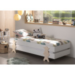 Paris Prix Lit Enfant En Bois "Modulo Smiley II" 90x200cm Blanc