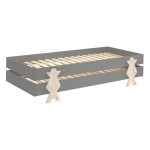 paris prix Lit Enfant en Bois "Modulo Smiley II" 90x200cm Gris
