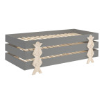 paris prix Lit Enfant en Bois "Modulo Smiley III" 90x200cm Gris