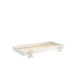 Paris Prix Lit Enfant En Bois "Modulo Smiley IV" 90x200cm Blanc