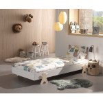 Paris Prix Lit Enfant En Bois "Modulo Smiley IV" 90x200cm Blanc