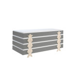 Paris Prix Lit Enfant En Bois "Modulo Smiley IV" 90x200cm Gris
