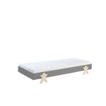Paris Prix Lit Enfant En Bois "Modulo Smiley IV" 90x200cm Gris