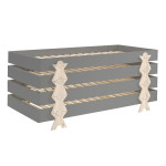 paris prix Lit Enfant en Bois "Modulo Smiley IV" 90x200cm Gris