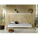 Paris Prix Lit Enfant En Pin Massif "Tipi" 90x200cm Blanc