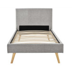 Paris Prix Lit Enfant En Tissu" Cormat" 90x190cm Gris Clair