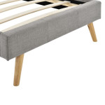 Paris Prix Lit Enfant En Tissu" Cormat" 90x190cm Gris Clair
